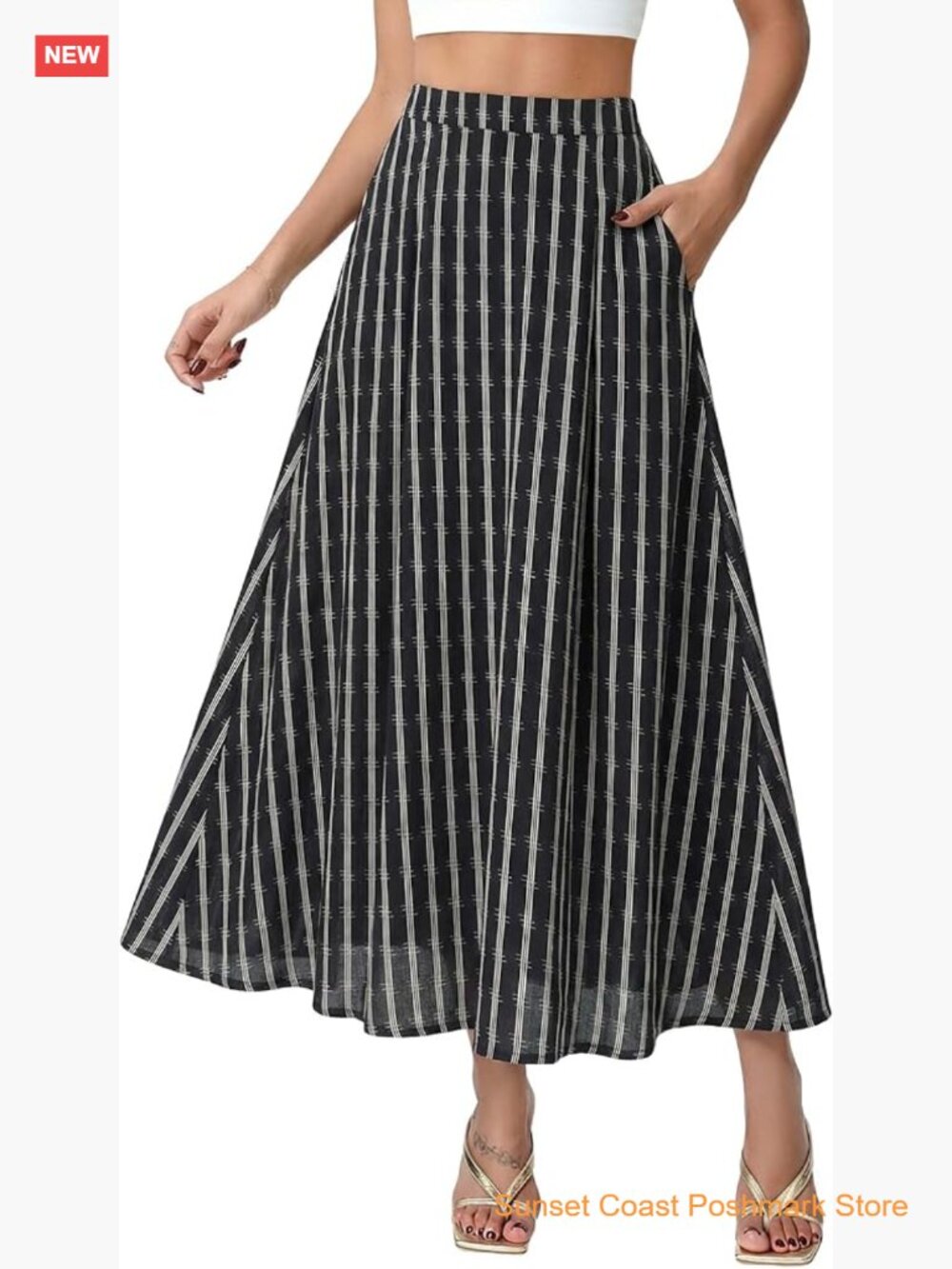 Elegant Flowy Maxi Skirt High Waisted A-Line Long